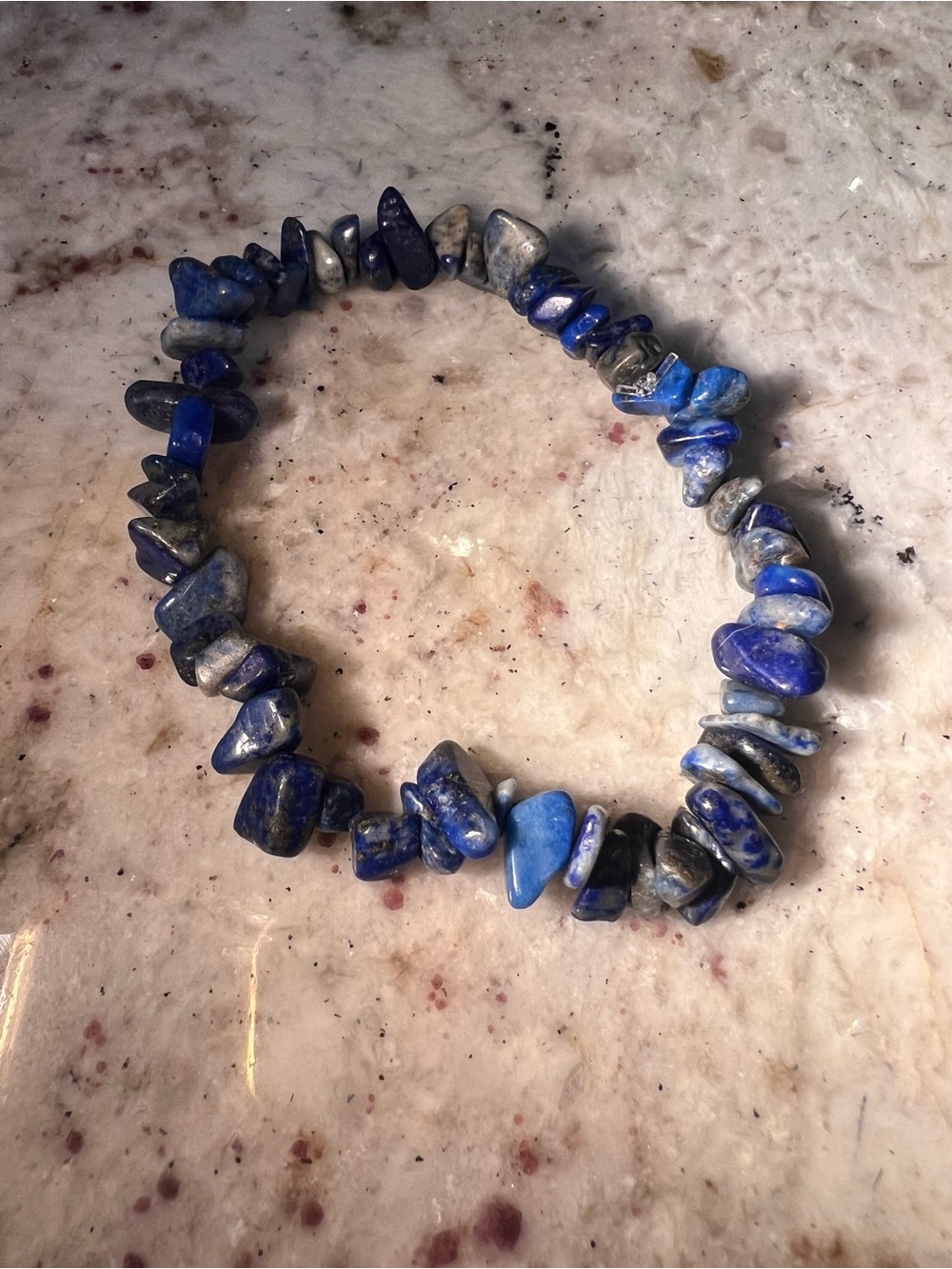 Natural Blue Lapis Chip Stretch Bracelet - Women's Jewelry